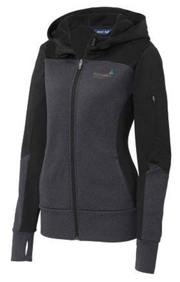 Picture of Sport-Tek® Ladies Tech Fleece Colorblock Full-Zip Hooded Jacket (LST245)PW