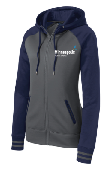 Picture of Sport-Tek® Ladies Sport-Wick® Varsity Fleece Full-Zip Hooded Jacket (  LST236 )
